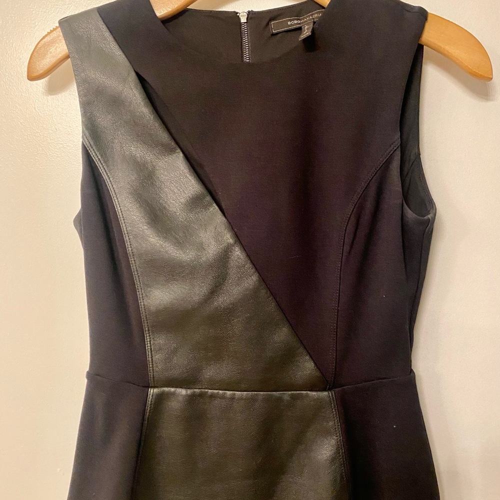 BCBGMAXAZRIA leather top- Size XXS
